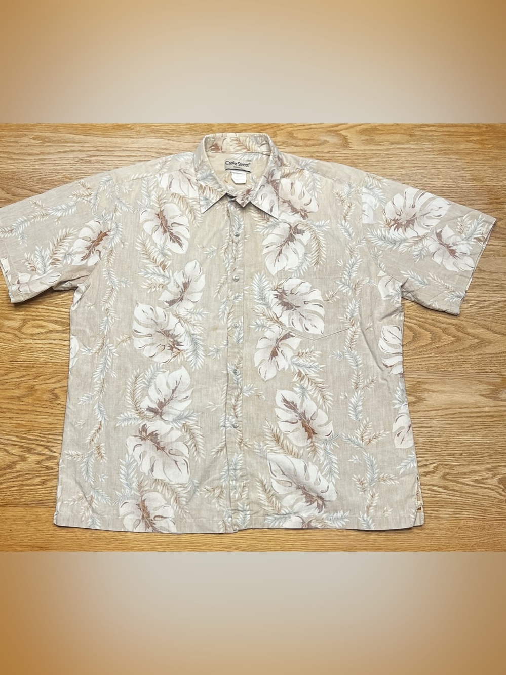 Cooke Street Men's Floral Hawaiian Shirt Beige XL